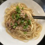 めんつゆでお手軽に納豆パスタ