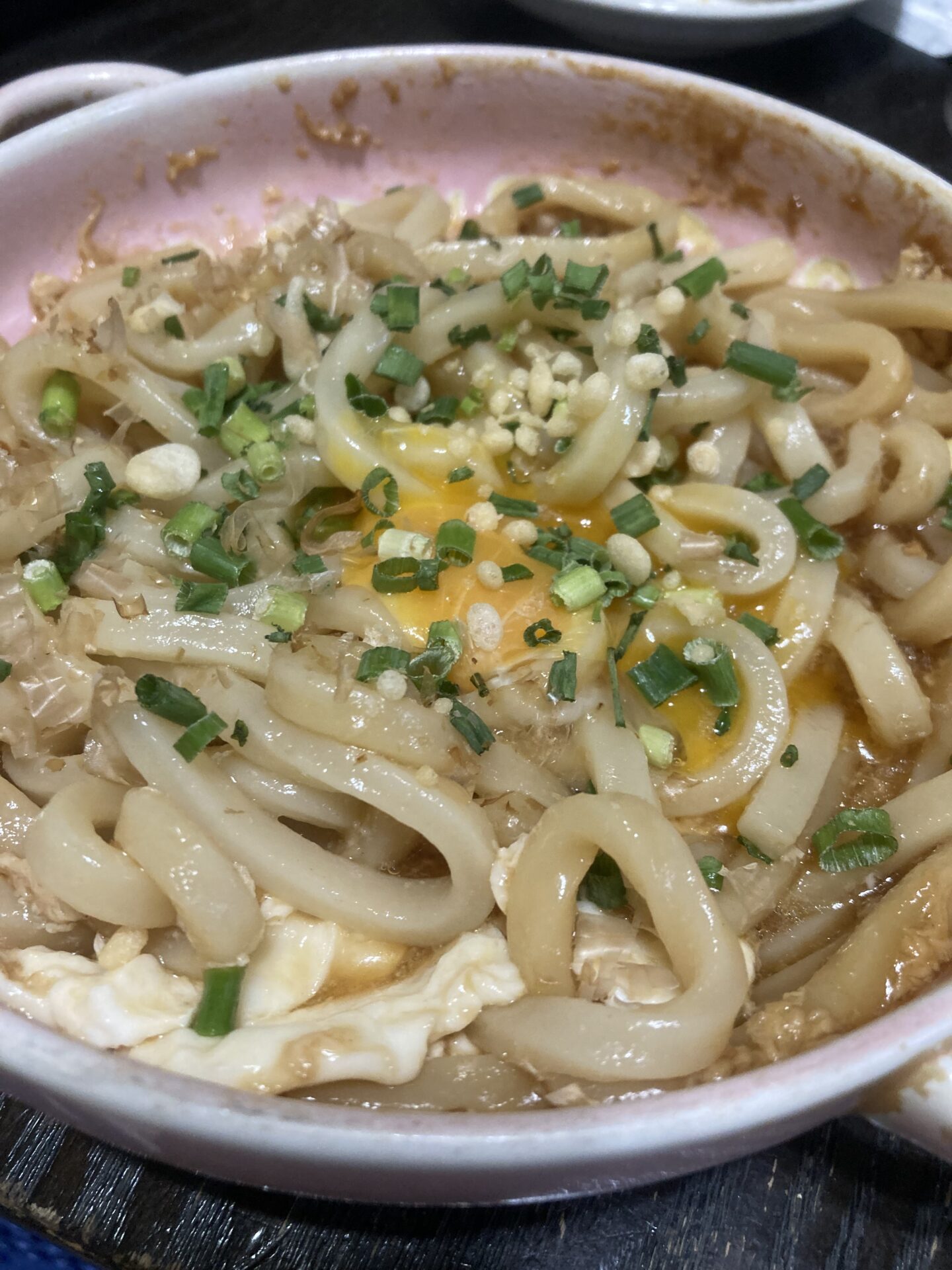 レンジで簡単！月見油そばうどん
