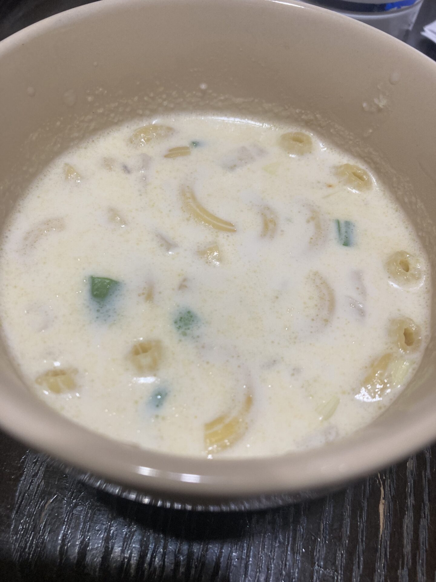 簡単クリームソースマカロニスープ