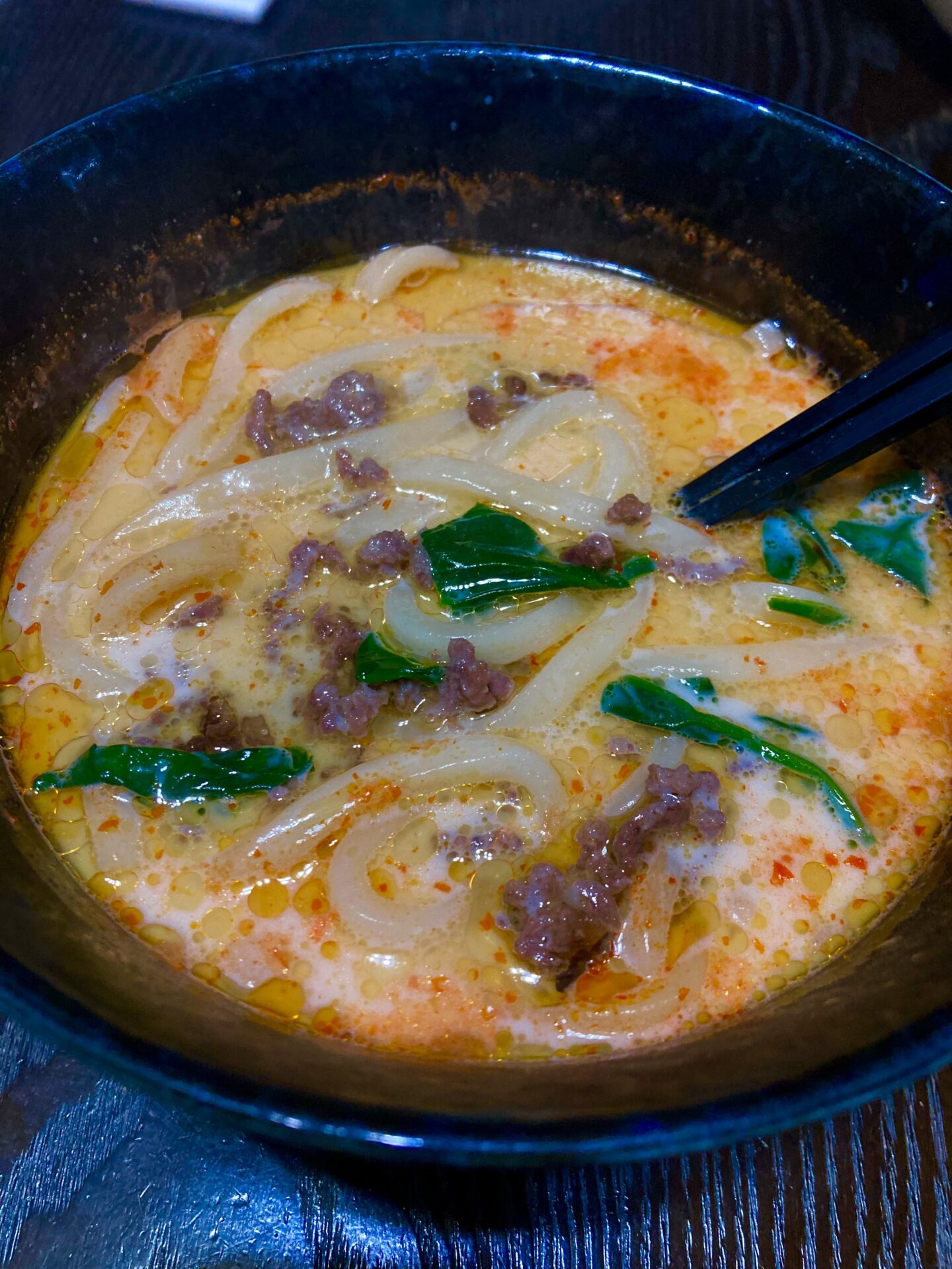 簡単！担々風うどん