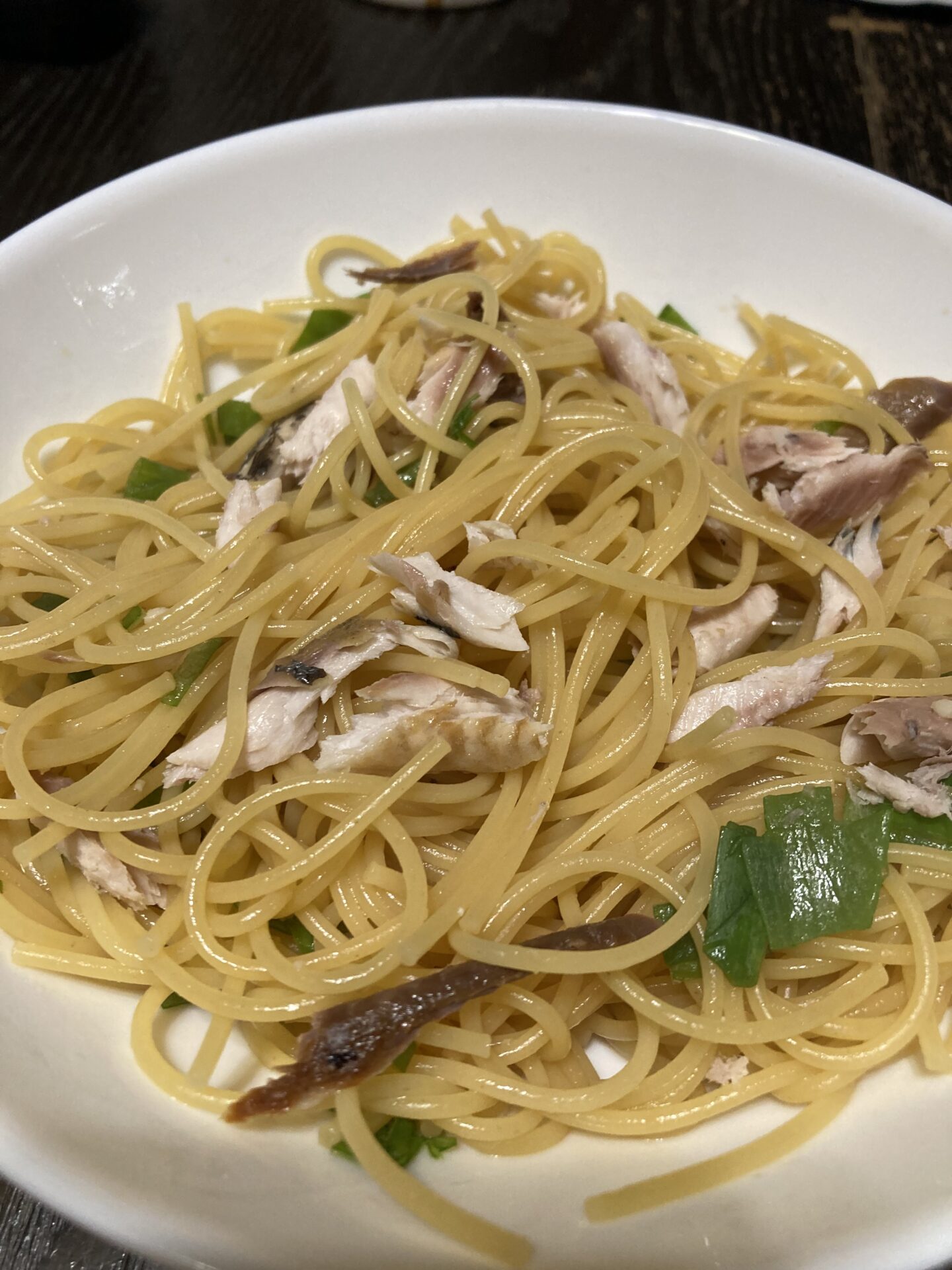 簡単！さんまとネギの和風ワサビパスタ