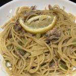 ズボラ飯！サバ缶とネギの醤油とワサビパスタ